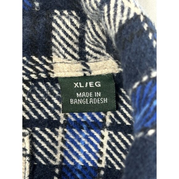 Orvis Flannel Shacket Shirt Men's XL Blue Plaid Heavyweight Barn Chore Jacket - Picture 8 of 11